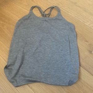 Lululemon kids; ivivva gray strappy back tank top size 12